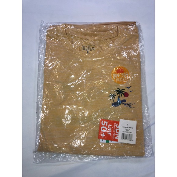 Surf & Swim Co. Other - Surf & Swim Co Mens Long Sleeve Swim Tee UPF 50+ Wild Honey Yellow TS221-12 L
